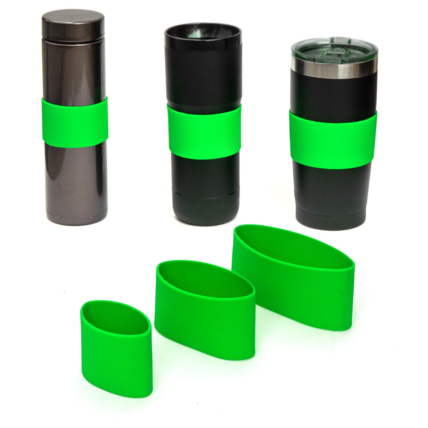 Grifiti Band Joes Silicone Grip Bands 3 Pack Assorted Sizes Mugs Cups Bottles Knobs Dumbbells - Grifiti