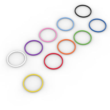 Band Joes Silicone Bands O-rings Gaskets 4 inch flat x 0.125 Assorted Color 40 Pk 0.7 Diameter - Grifiti