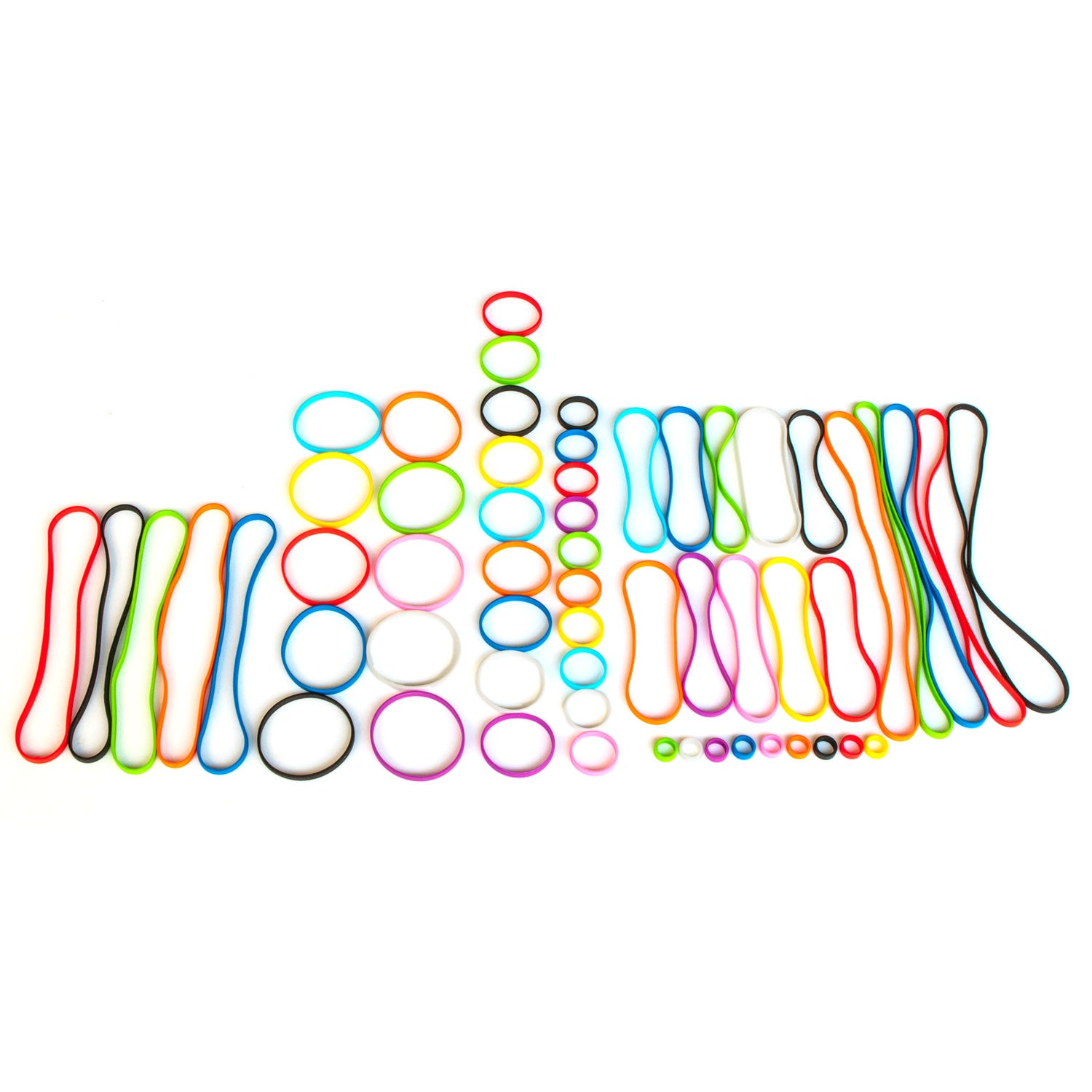 Grifiti Band Joes 0.8 x 0.25 inch Small Elastic Silicone Rubber Bands Rings Gasket Food Cooking Durable Office Boxes Wraps 20 Pack Assorted Colorful