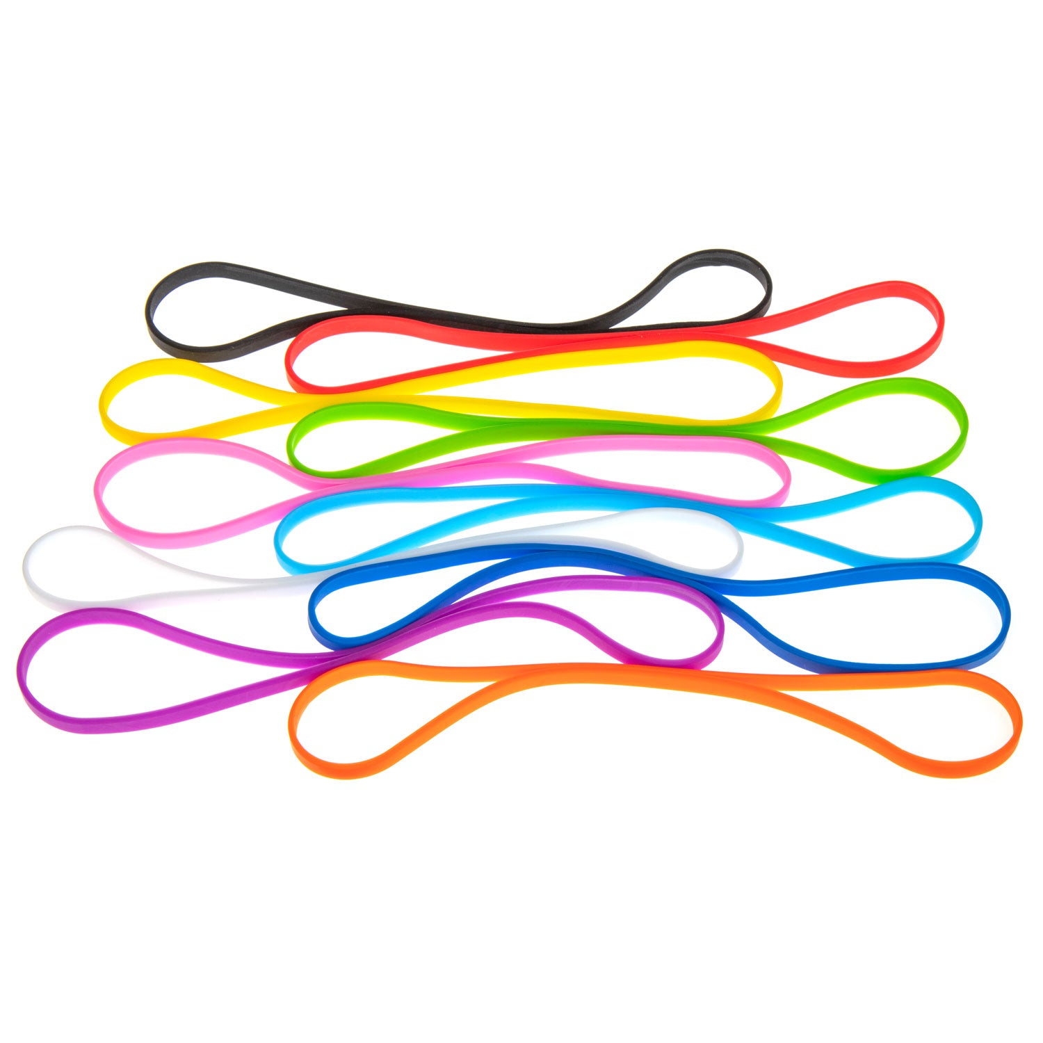 Grifiti Band Joes 9 x 0.25 5.73 inch Diameter 10 Pack Assorted Colorful Small Silicone Little Colored Rubber Bands Wrist Cooking Office Boxes